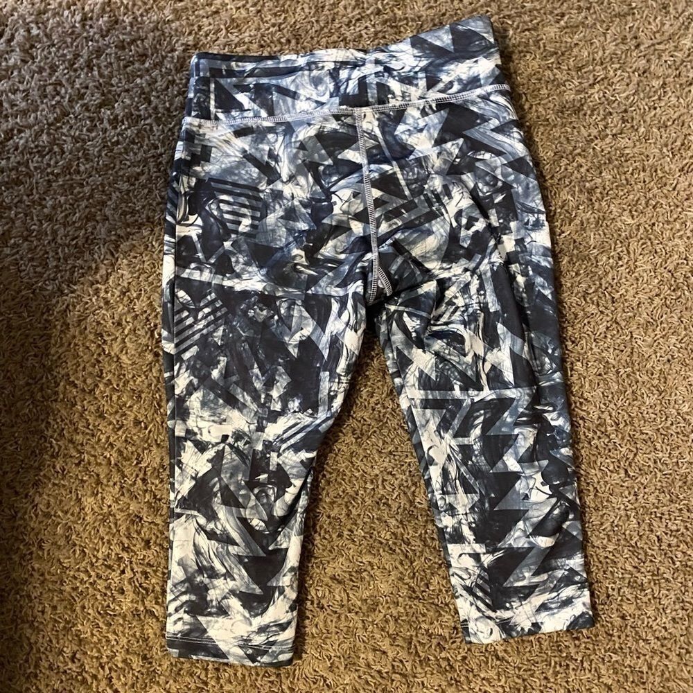 Jockey gray and white marbled capri leggings sizeS